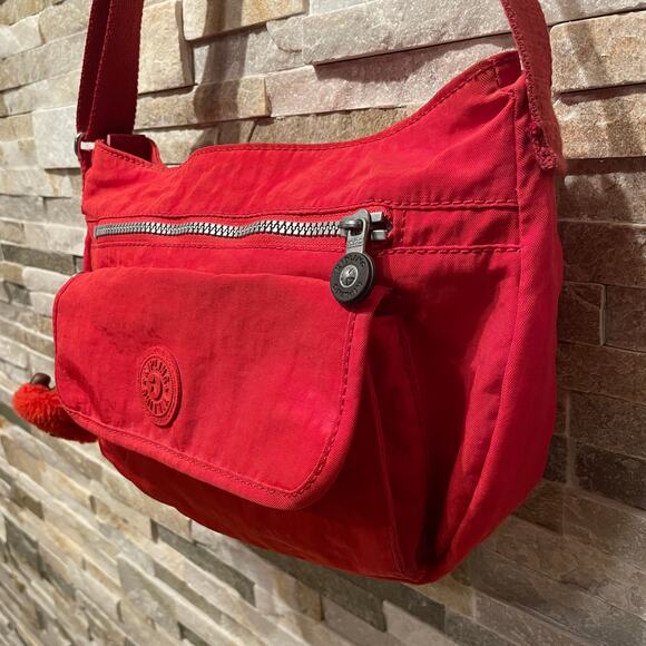 Kipling Red Nina Crossbody | Y2K Vintage Nylon Bag, Original Monkey Charm - Picture 4 of 14